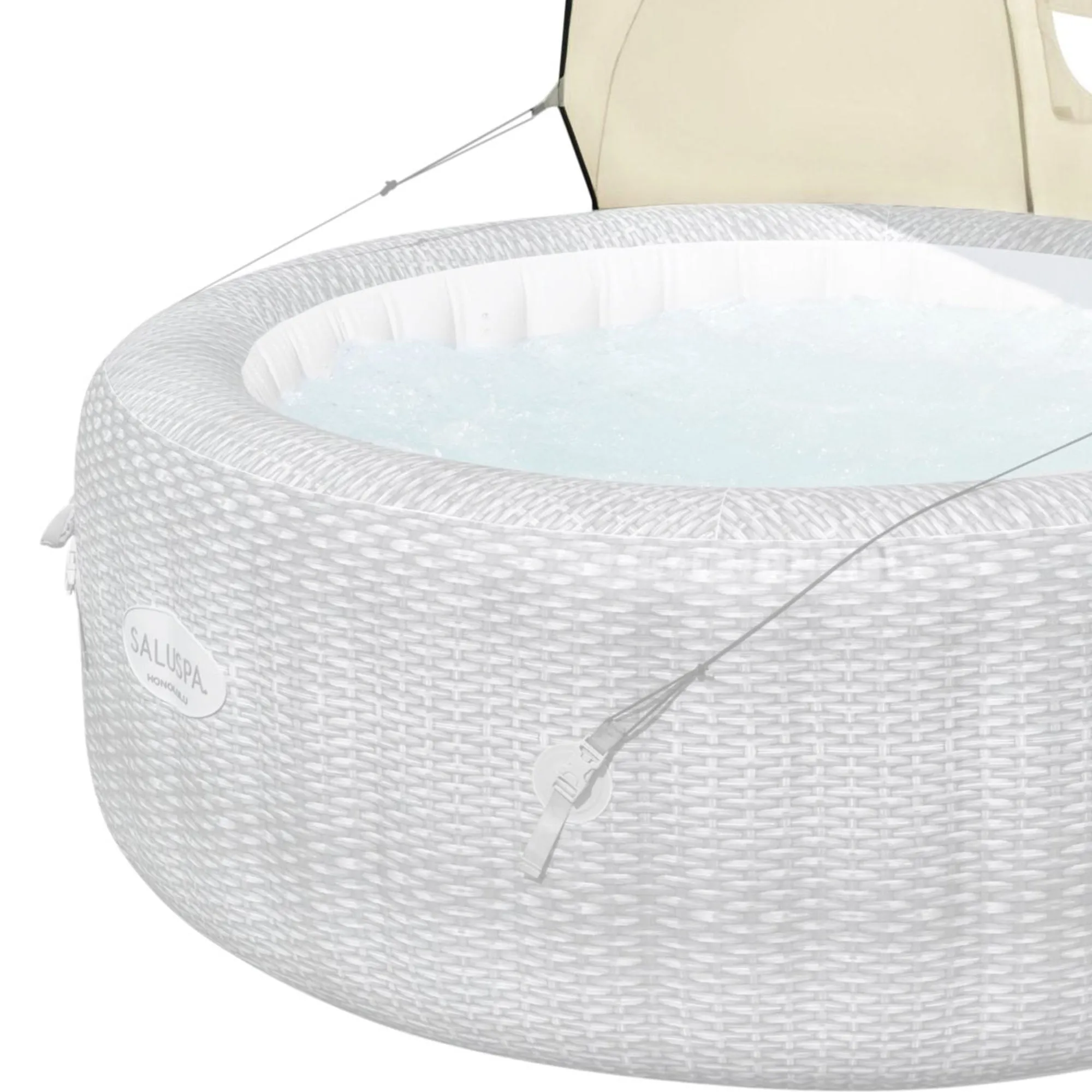 Bestway SaluSpa Sun Shade Canopy w/SaluSpa Inflatable Outdoor Hot Tub (Open Box)
