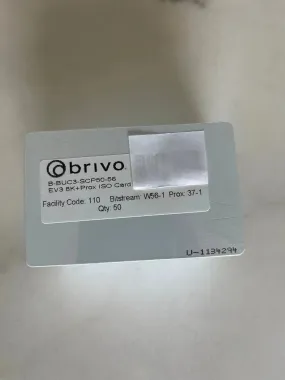 Brivo 56 bit B-BUC3-56-SCP50 Hard Credentials