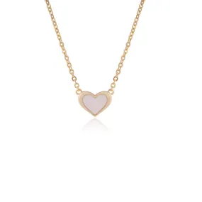 Brushed Edge Small Mother of Pearl Heart Pendant