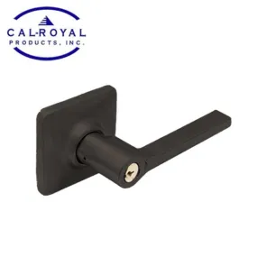 Cal-Royal - Challenger - Standard Duty Cylindrical Lever Set - Storeroom - "C" Keyway - Square Rose - Black - Grade 2