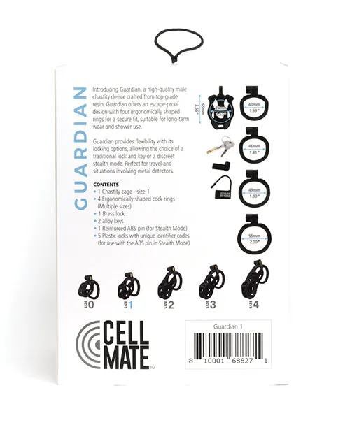 Cellmate Guardian Chastity Cage - Size 1 (Black)