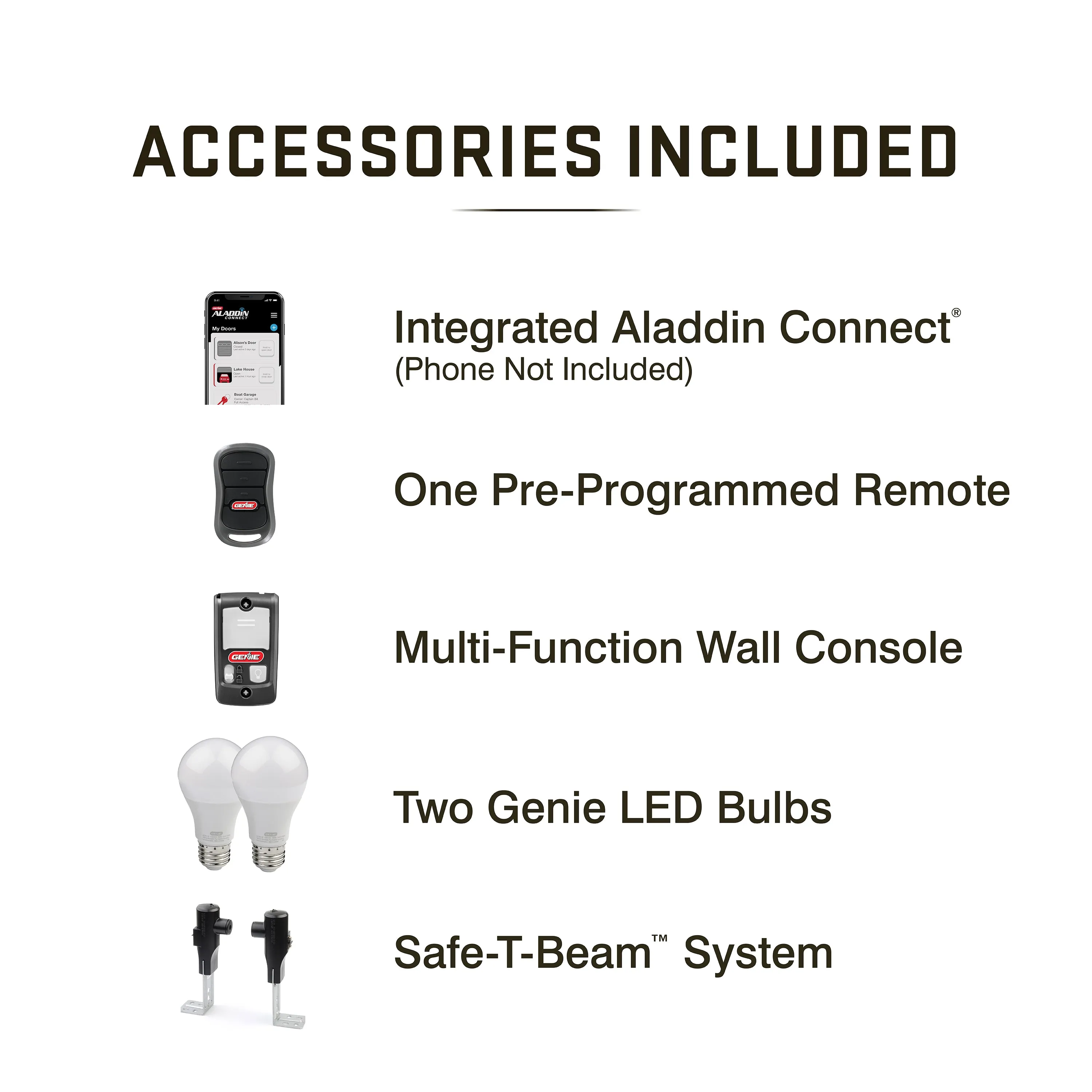Chain Glide Connect Essentials- 1/2 HPc Durable Chain Drive Smart Garage Door Opener with LED Lights Included