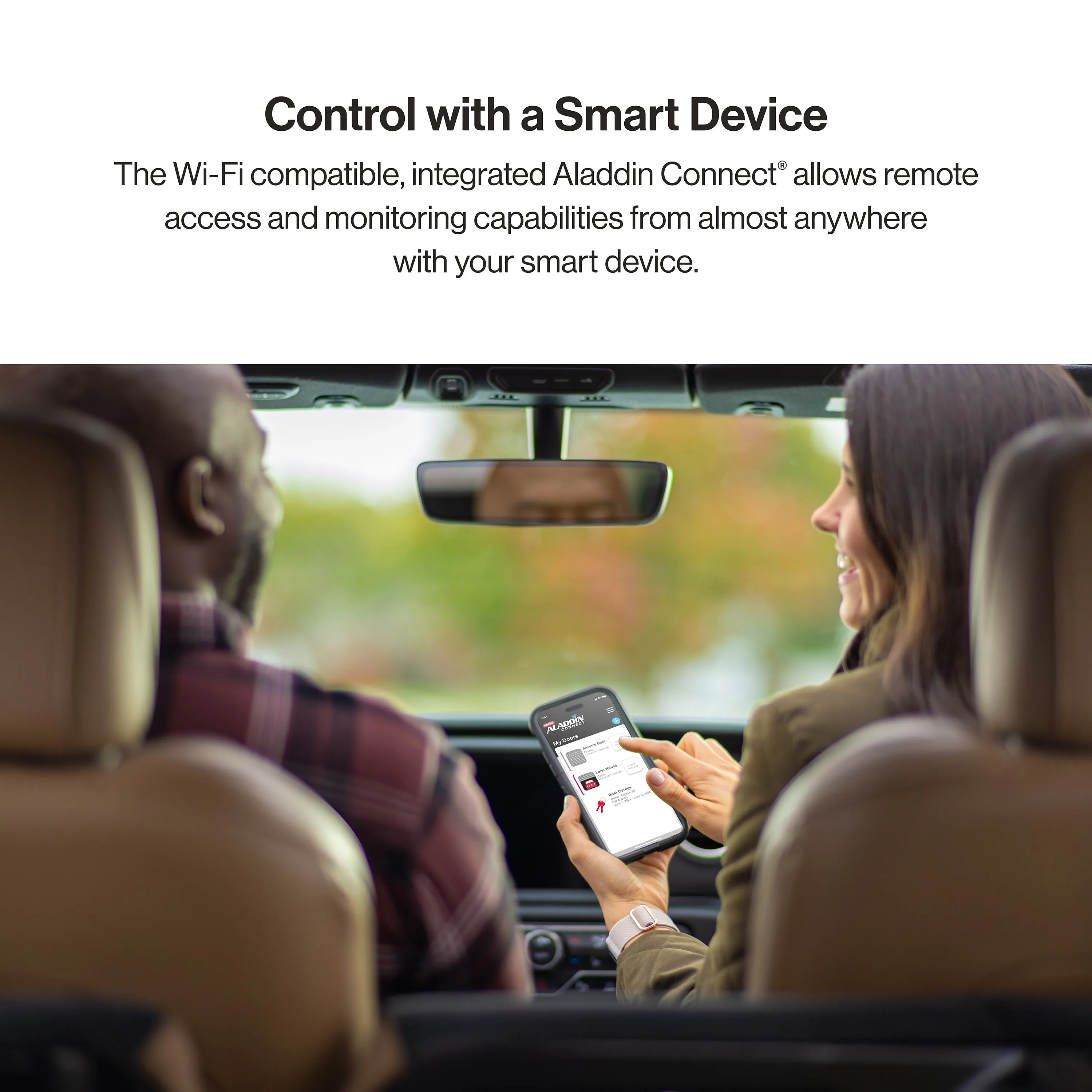 Chain Glide Connect Essentials- 1/2 HPc Durable Chain Drive Smart Garage Door Opener with LED Lights Included