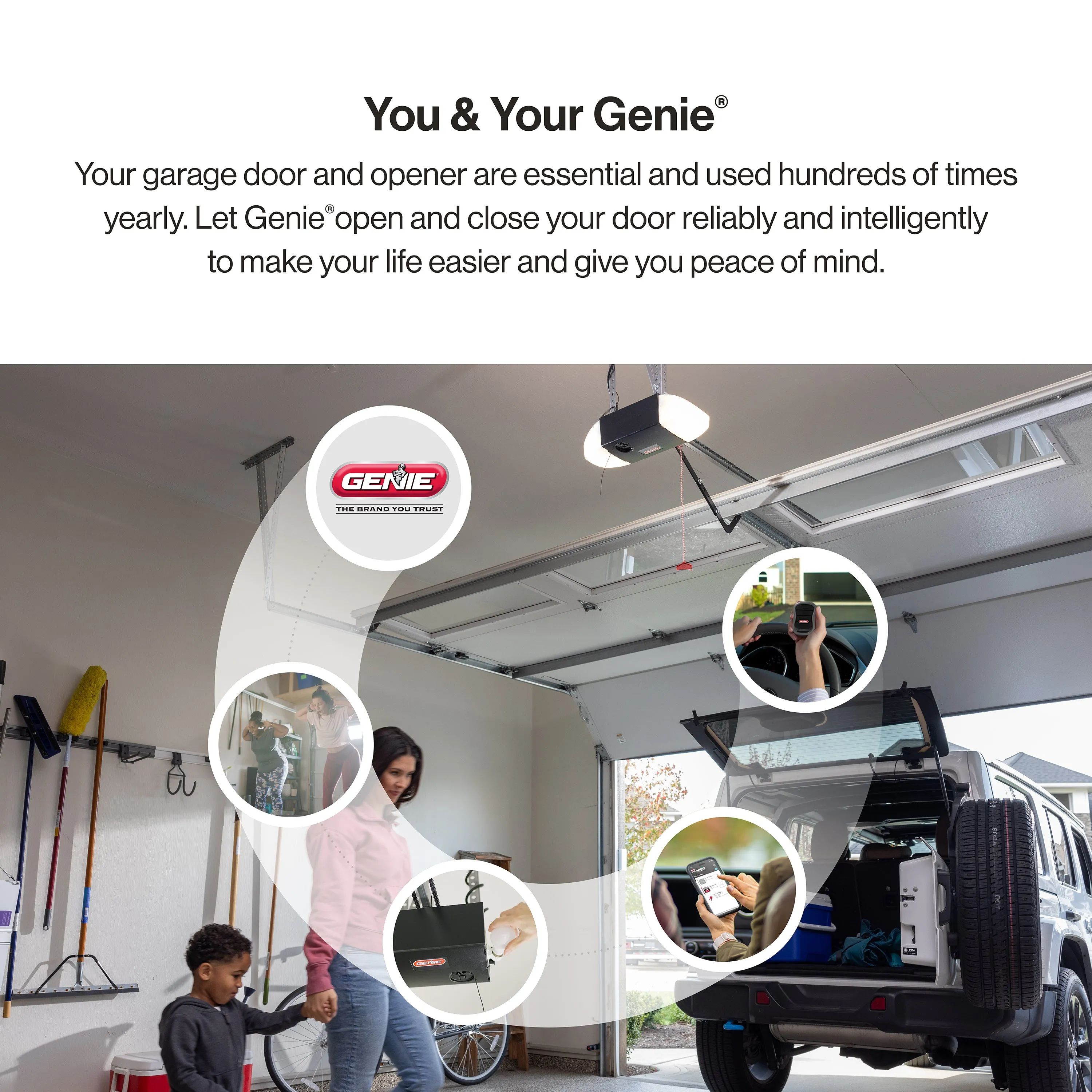 Chain Glide Connect Essentials- 1/2 HPc Durable Chain Drive Smart Garage Door Opener with LED Lights Included