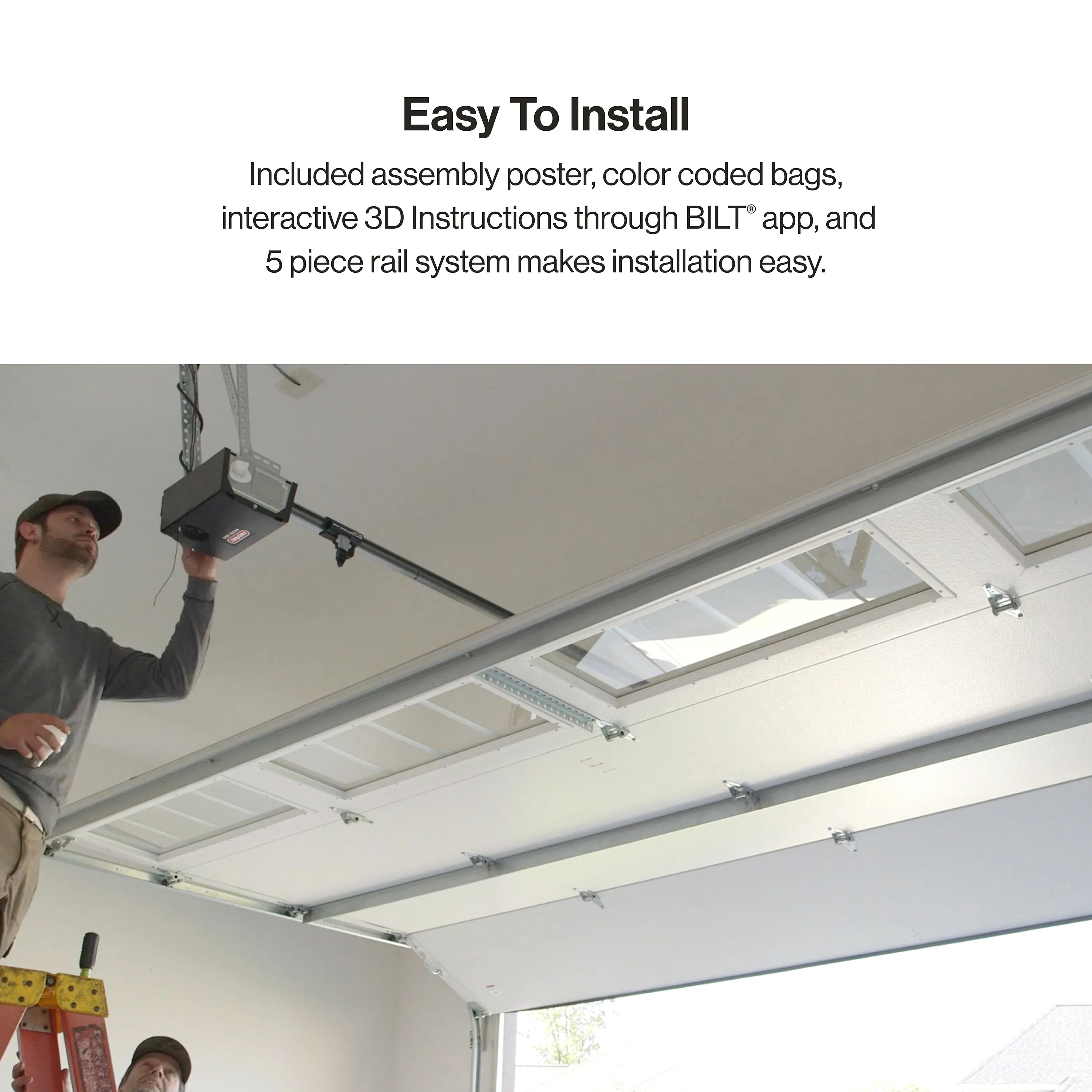 Chain Glide Connect Essentials- 1/2 HPc Durable Chain Drive Smart Garage Door Opener with LED Lights Included