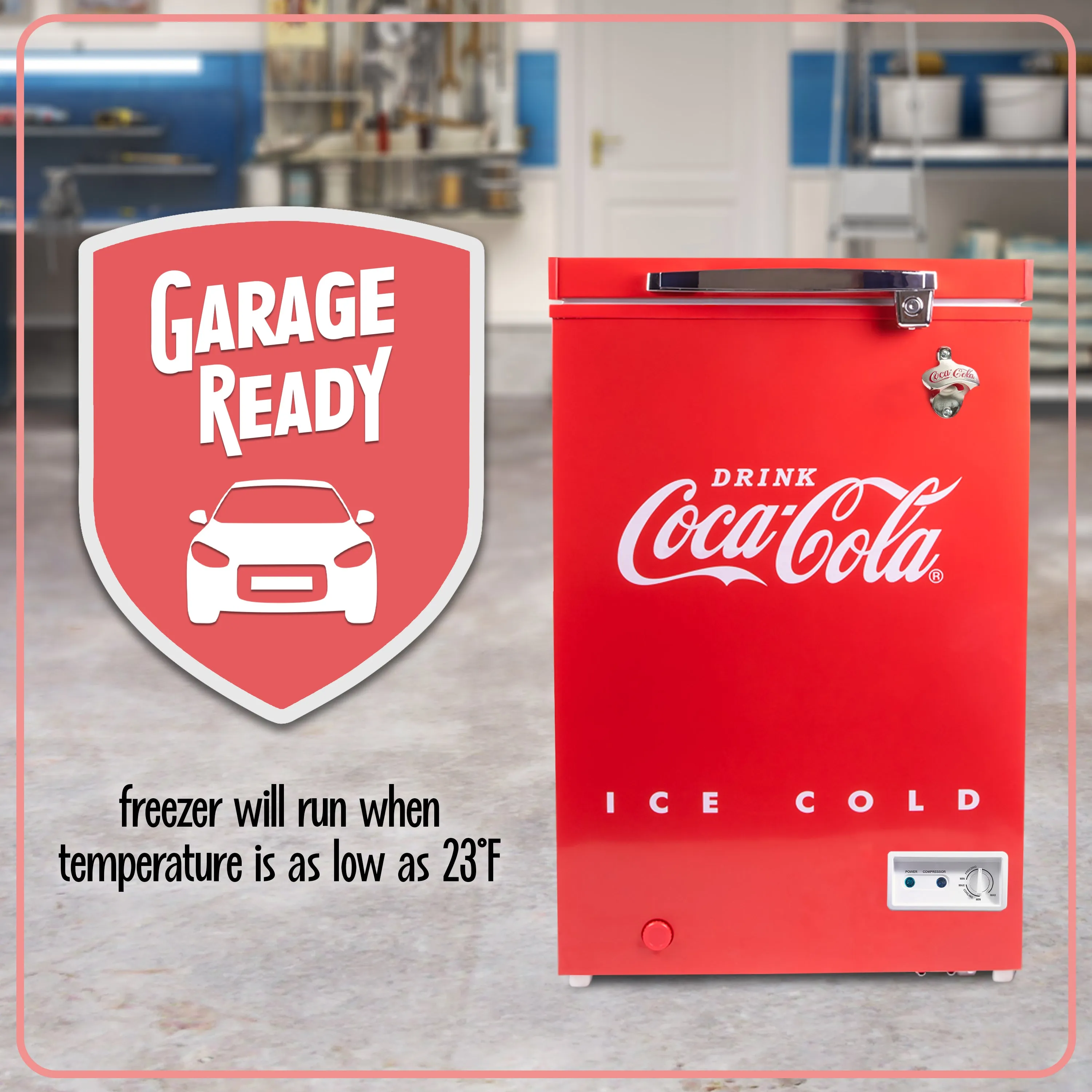 Coca-Cola 3.5 Cu.Ft. Refrigerator & Chest Freezer, Red