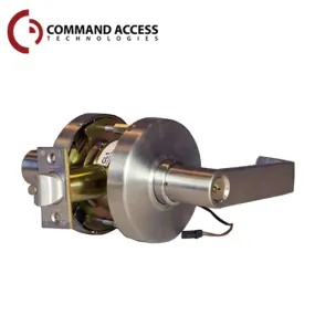 Command Access - Electrified Cylindrical Clutch Lever Set - Fail Secure - Storeroom - L6 Lever - 12V - Satin Chrome - Grade 1