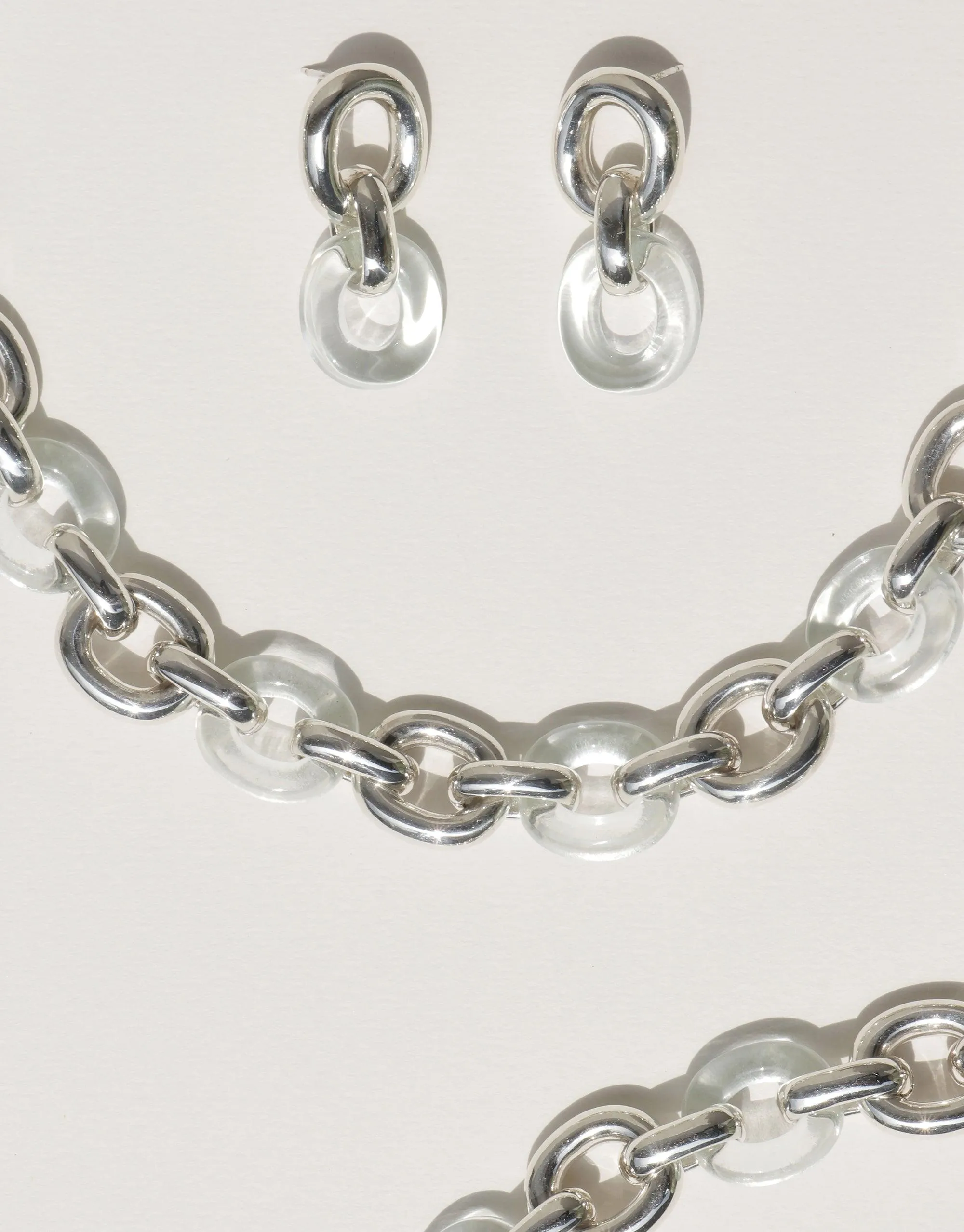 Connected Loop Bracelet | Mixed Metal & Glass