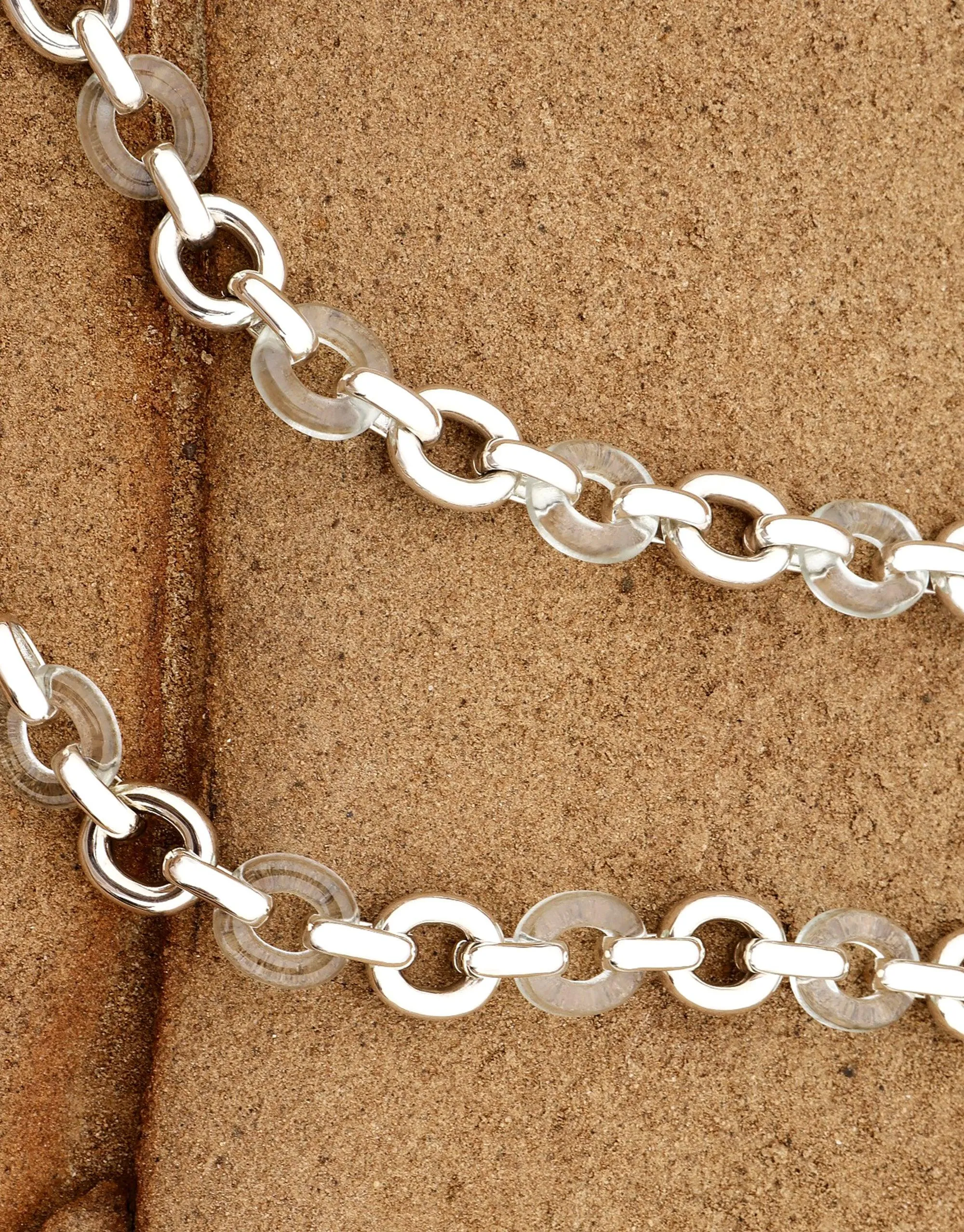 Connected Loop Necklace | Mixed Metal & Glass