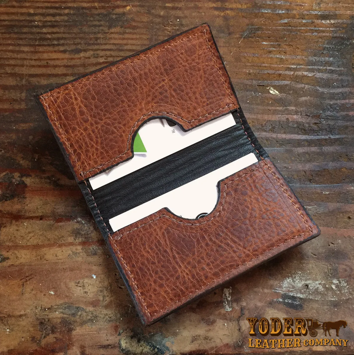 Cowhide Brown Card Case