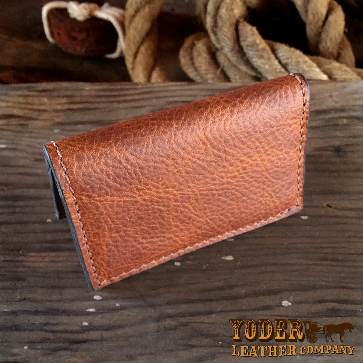 Cowhide Brown Card Case