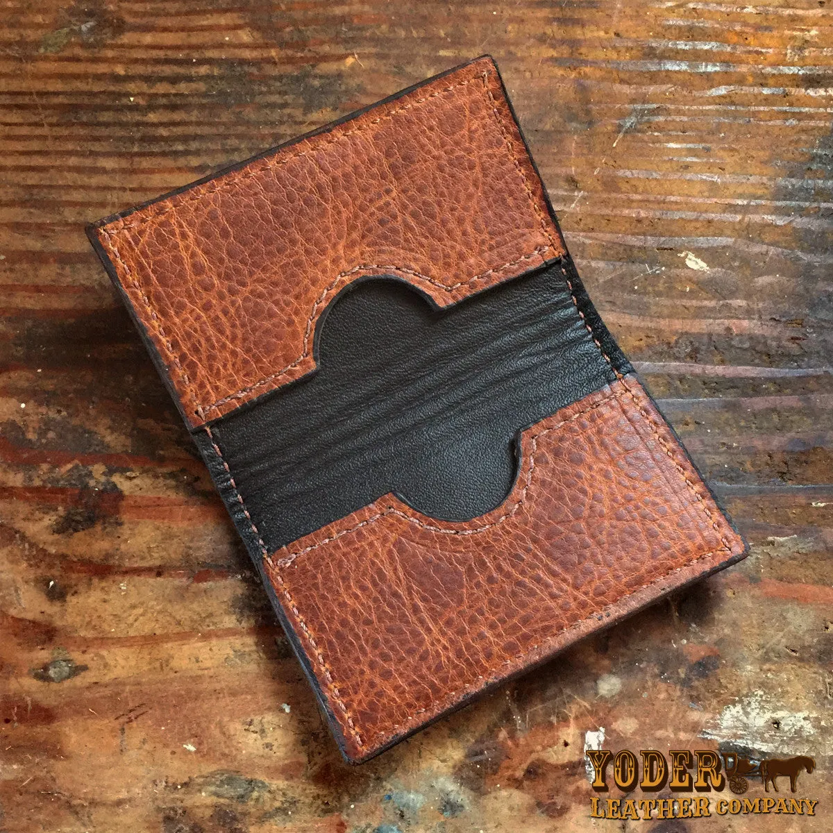 Cowhide Brown Card Case