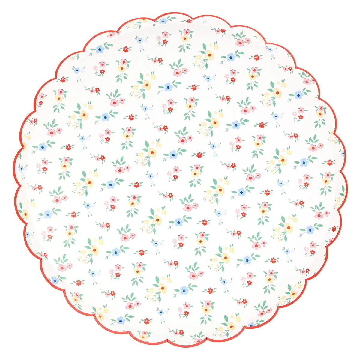 Ditsy Posy Scalloped Dinner Plates (x 8)
