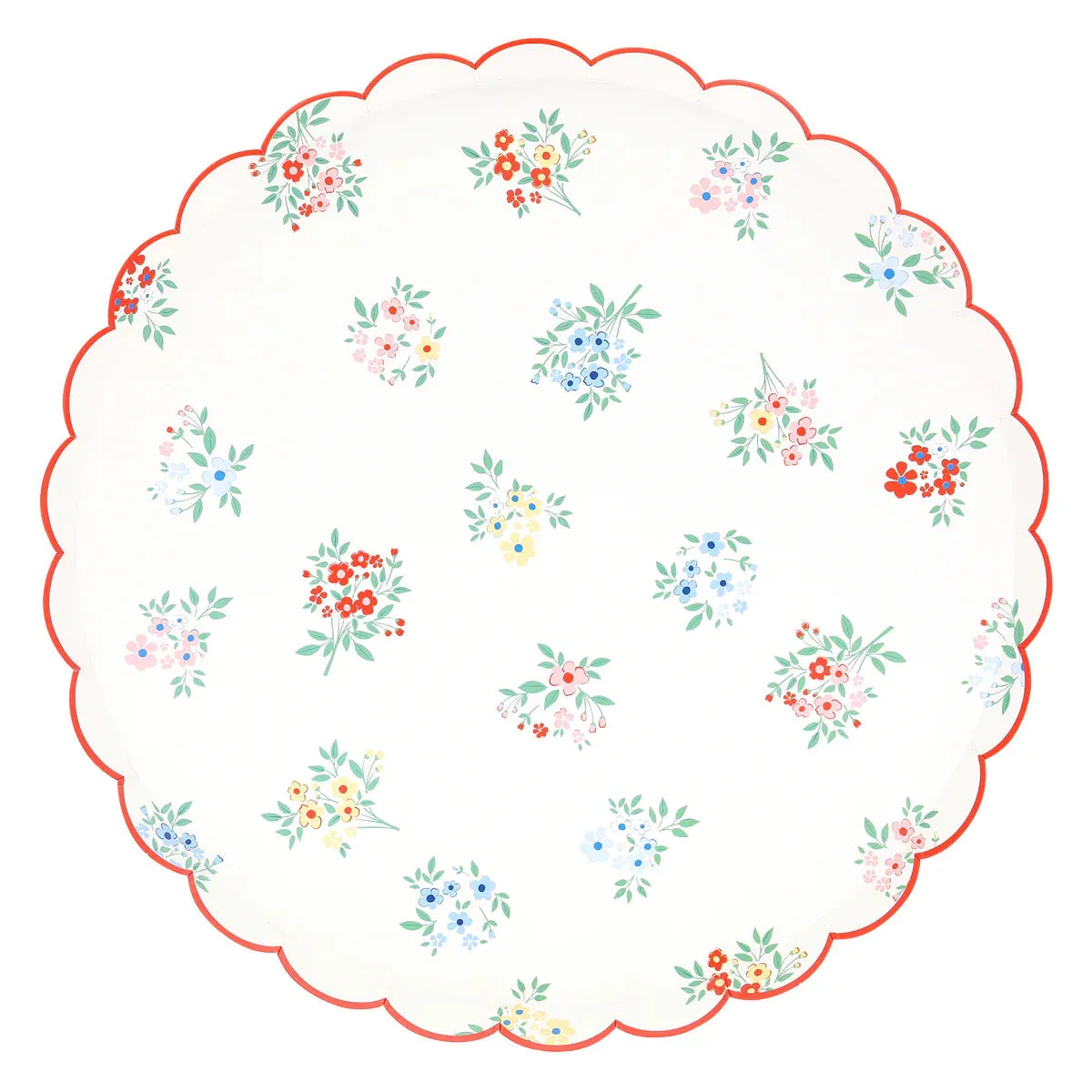 Ditsy Posy Scalloped Dinner Plates (x 8)