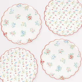 Ditsy Posy Scalloped Side Plates (x 8)