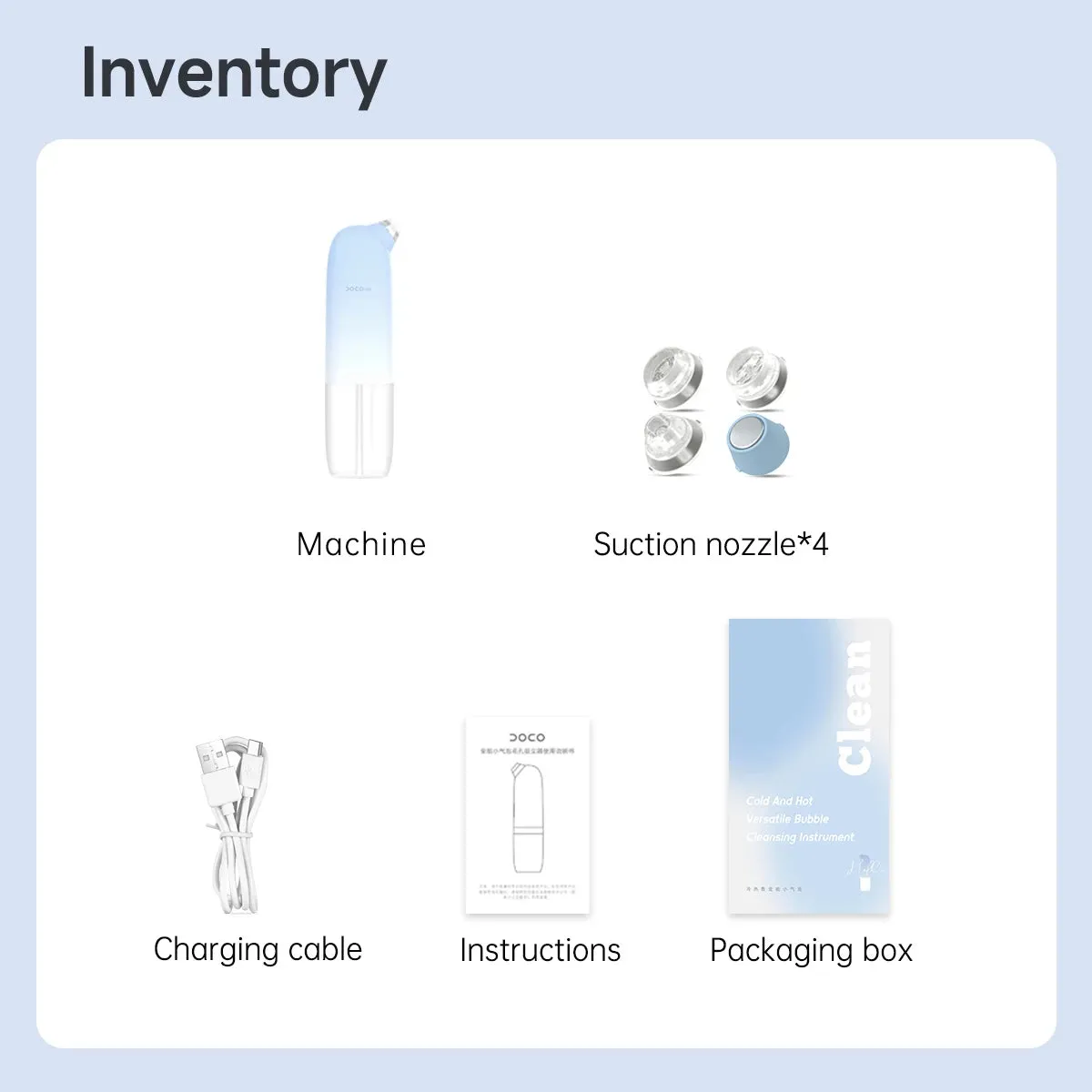DOCO Micro Bubble Pore Vacuum Cleaner 2.0 Cold and Hot Compress All-around Blackhead Remover Instrument Electric Beauty Device