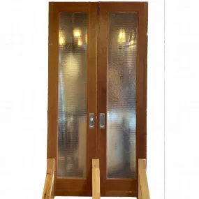 Double Glass Doors in Jams, Translucent Glass, Multiple Sizes