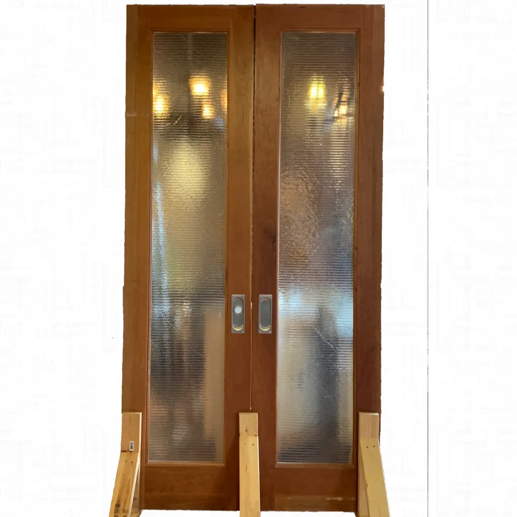 Double Glass Doors in Jams, Translucent Glass, Multiple Sizes