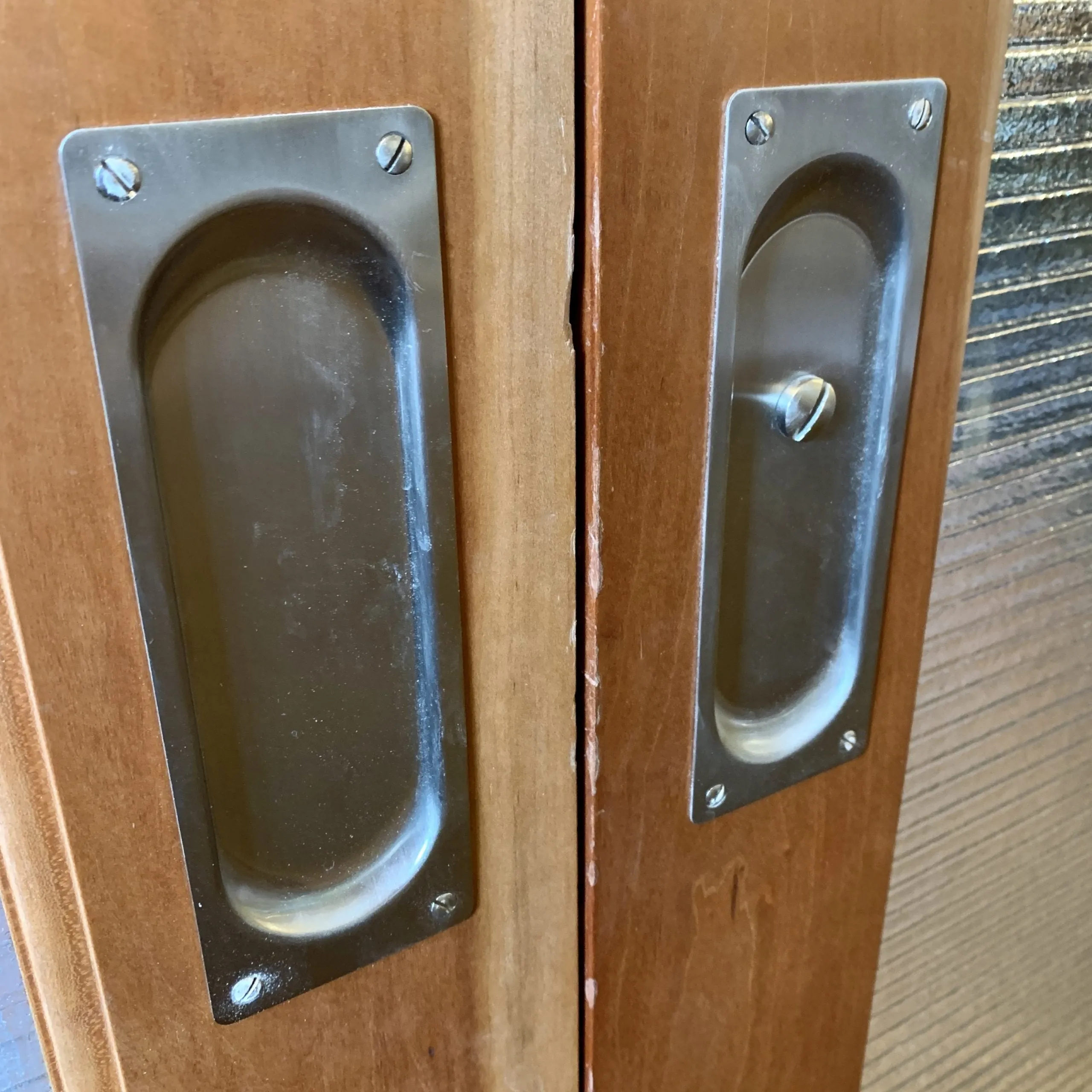 Double Glass Doors in Jams, Translucent Glass, Multiple Sizes