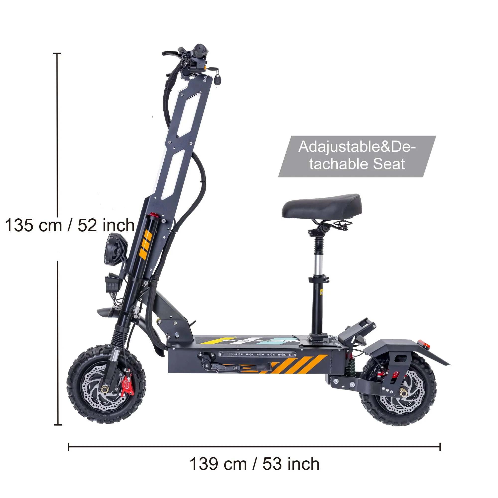 EFGBIKE X8 50 MPH Electric Scooter for Adults 6000W Dual Motor 60V
