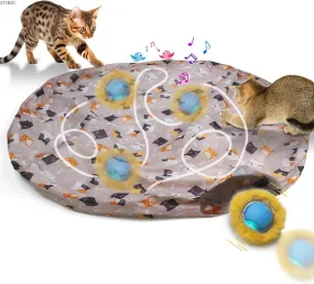 Electric Cat Toys - Hide and Seek Kitten Toy - Motion Activated Interactive Cat Toy - Hiding Cover Exercise Toy for Indoor Cats