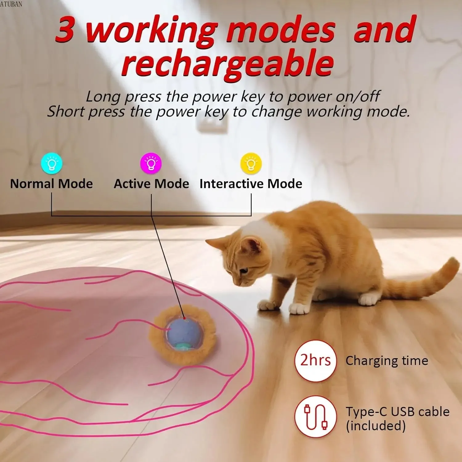 Electric Cat Toys - Hide and Seek Kitten Toy - Motion Activated Interactive Cat Toy - Hiding Cover Exercise Toy for Indoor Cats