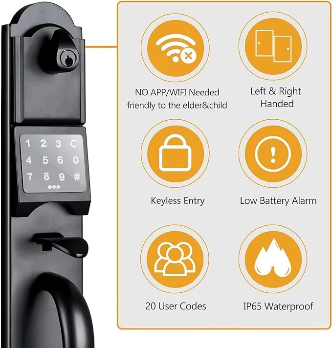 Electronic Double Door Handle Lockset 2018