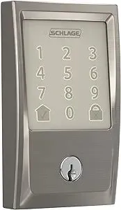 Encode Smart WiFi Deadbolt with Century Trim in Satin Nickel