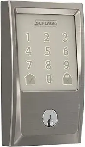 Encode Smart WiFi Deadbolt with Century Trim in Satin Nickel