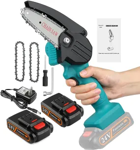 ENEGON Mini Chainsaw, 4-Inch Cordless Chainsaw, Portable Handheld Chainsaw