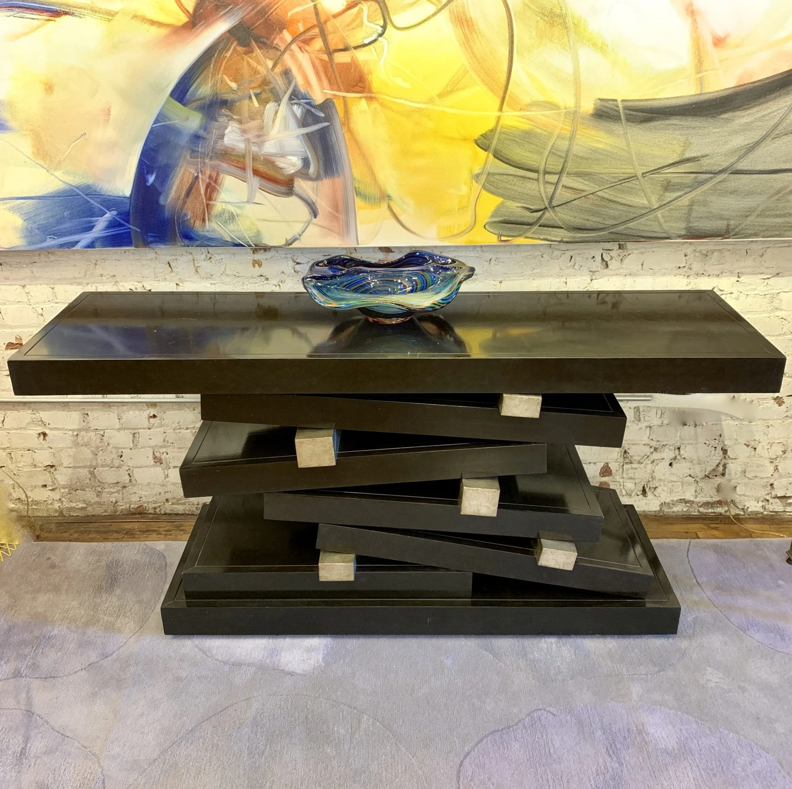 Entry Table, Wall Table, Contemporary, "Stacked Wood"