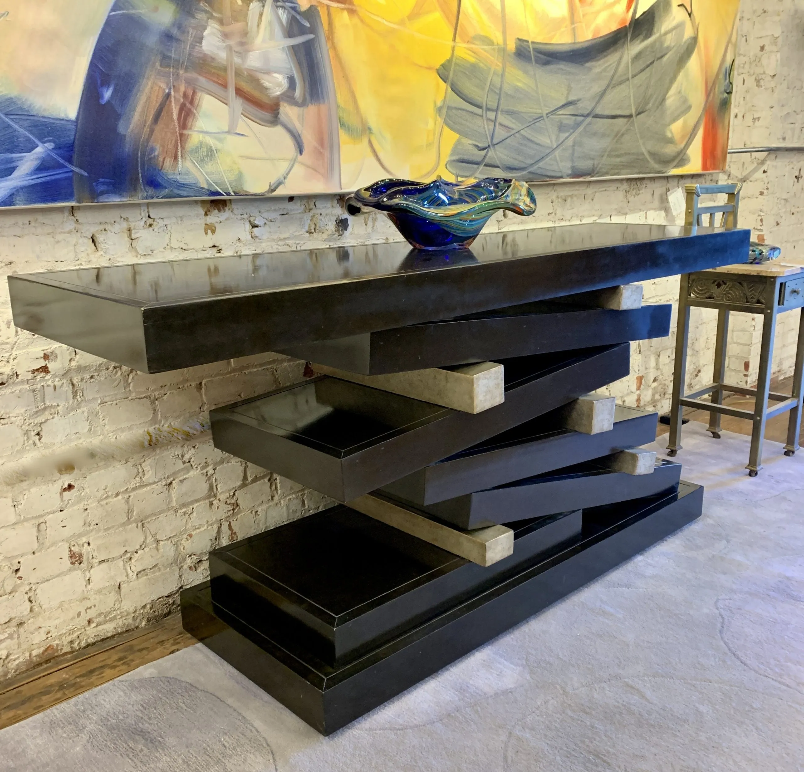 Entry Table, Wall Table, Contemporary, "Stacked Wood"
