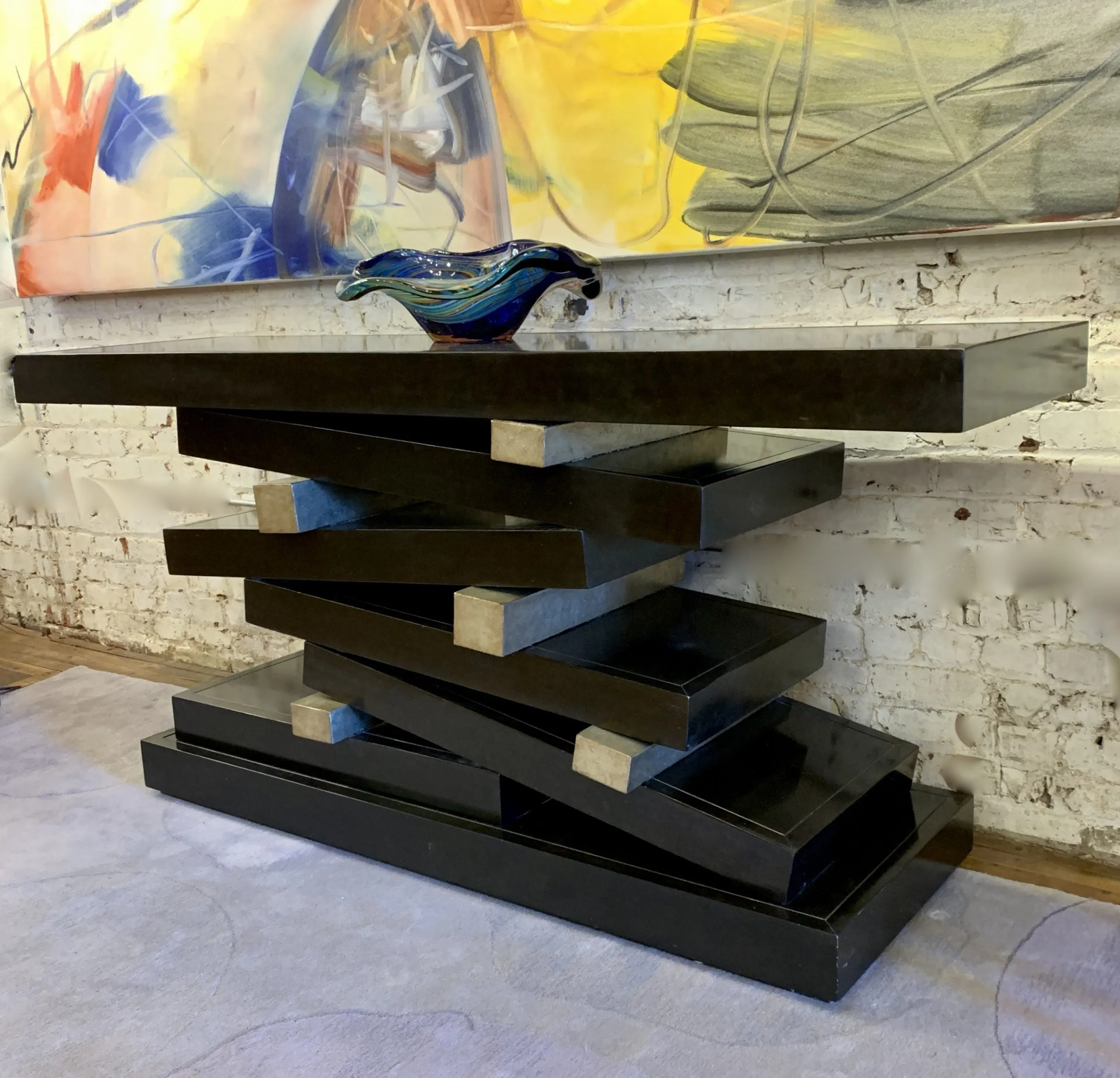 Entry Table, Wall Table, Contemporary, "Stacked Wood"