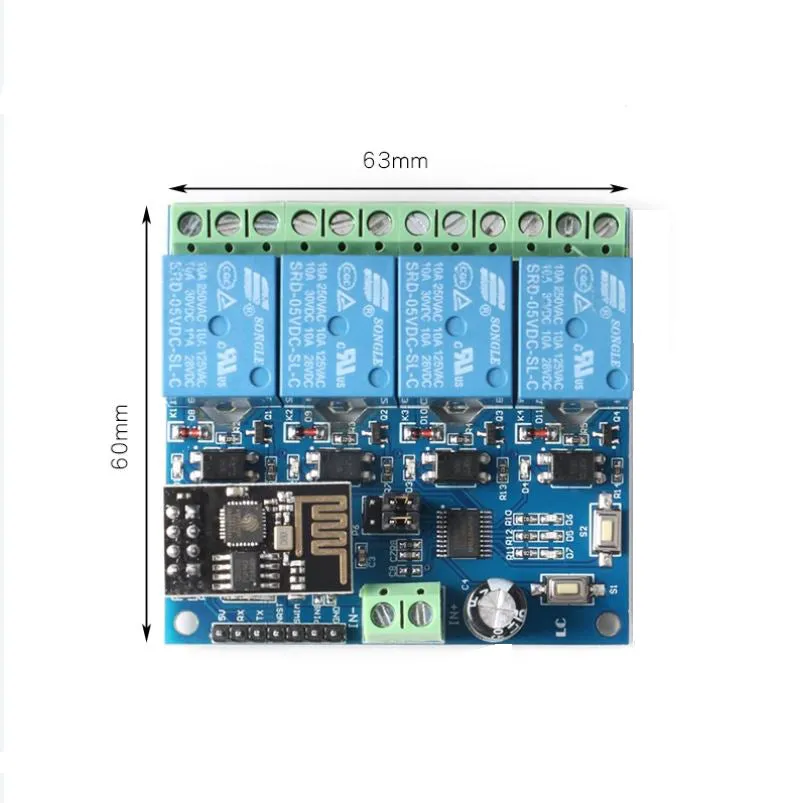 ESP8266 ESP-01 5V 4 Channels WiFi Relay Module Home Remote Control Switch
