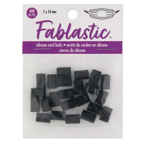 Fablastic Cord Locks for Mask Making, Cylinder 7x10mm with 1.6 & 4.5mm Holes, Black (48 Pieces)