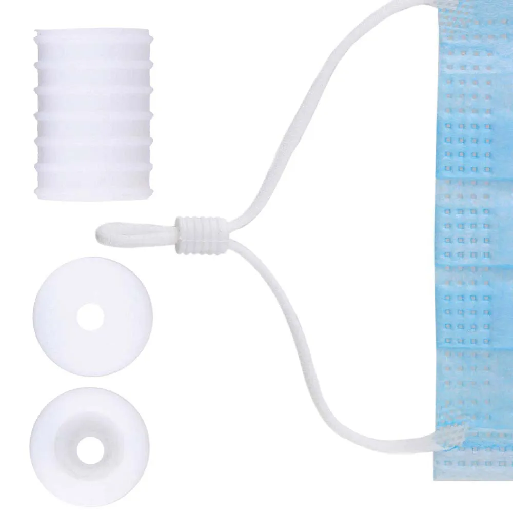 Fablastic Cord Locks for Mask Making, Cylinder 7x10mm with 1.6 & 4.5mm Holes, White (48 Pieces)