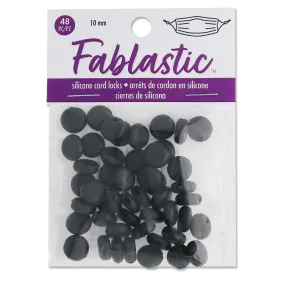 Fablastic Cord Locks for Mask Making, Round 10mm with 1.6 & 3.5mm Holes, Black (48 Pieces)
