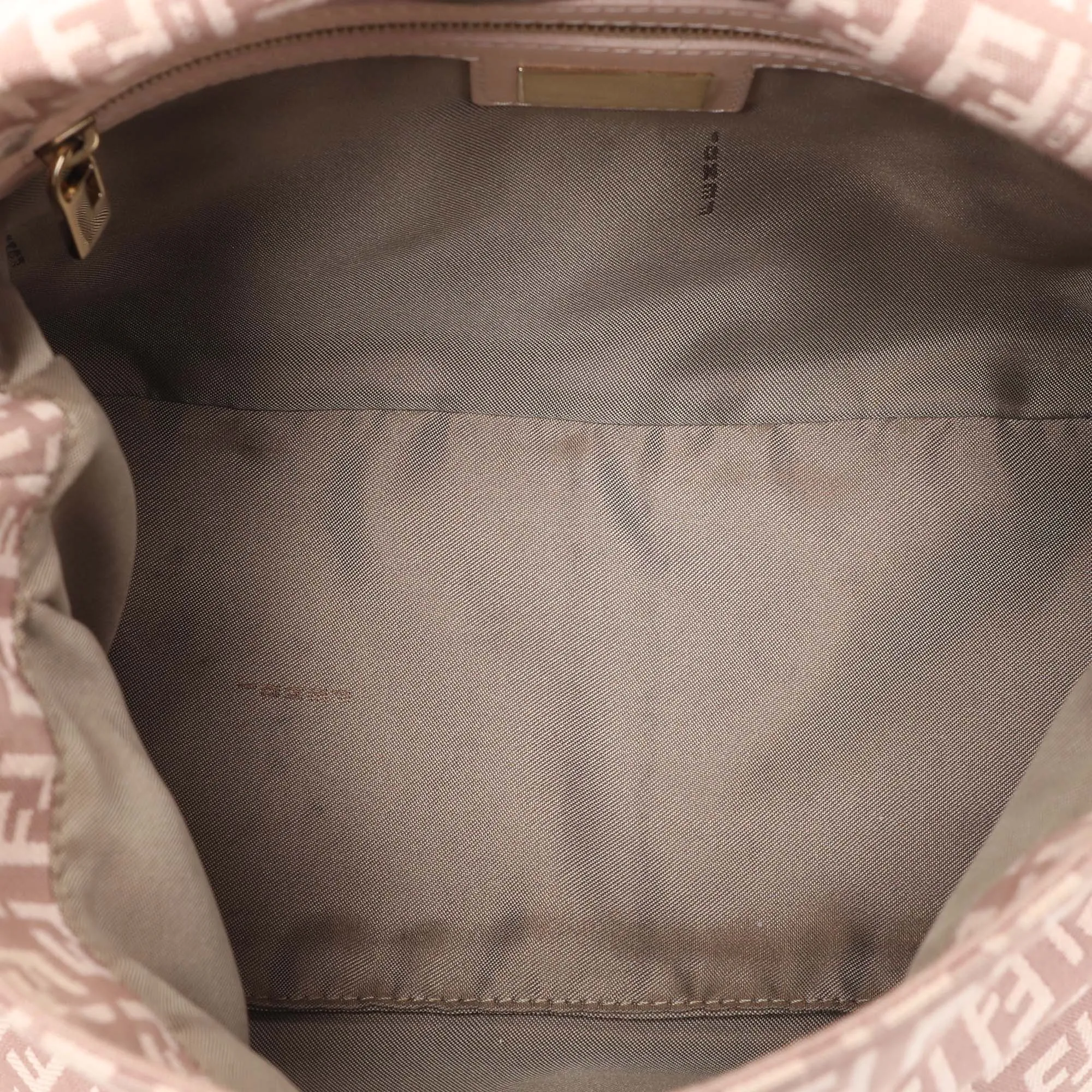 Fendi Light Pink Zucchino Canvas And Leather Mama Forever Shoulder Bag