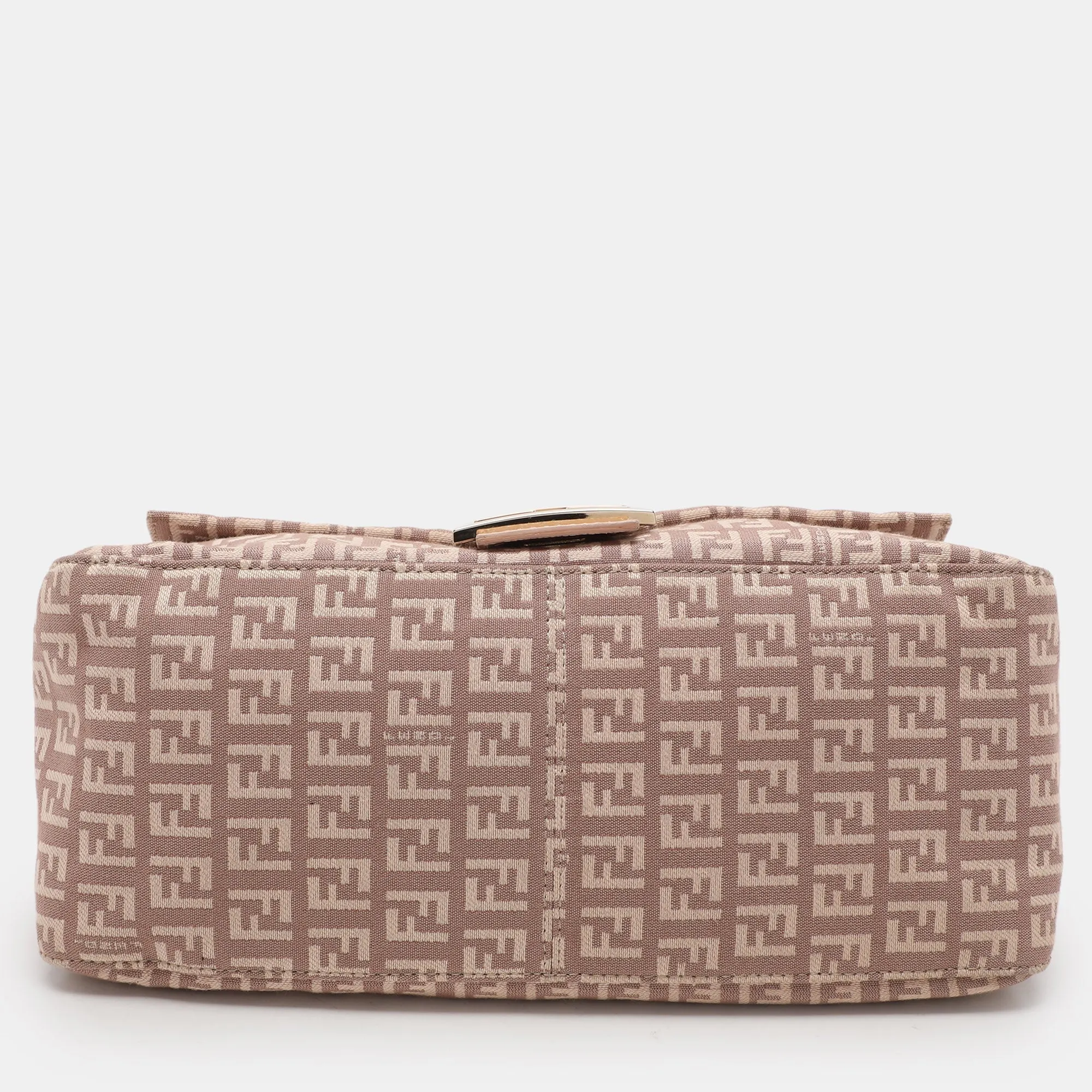 Fendi Light Pink Zucchino Canvas And Leather Mama Forever Shoulder Bag