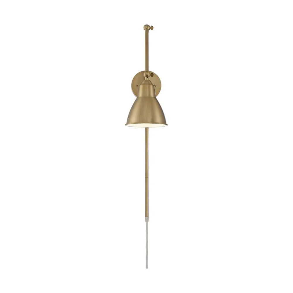 Fulton Swing Arm Lamp Burnished Brass w/ Switch 120v