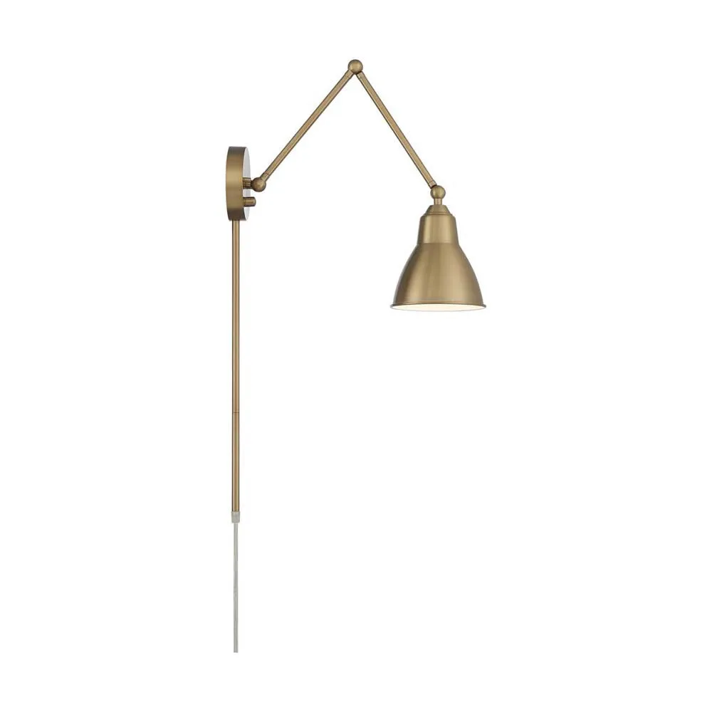 Fulton Swing Arm Lamp Burnished Brass w/ Switch 120v