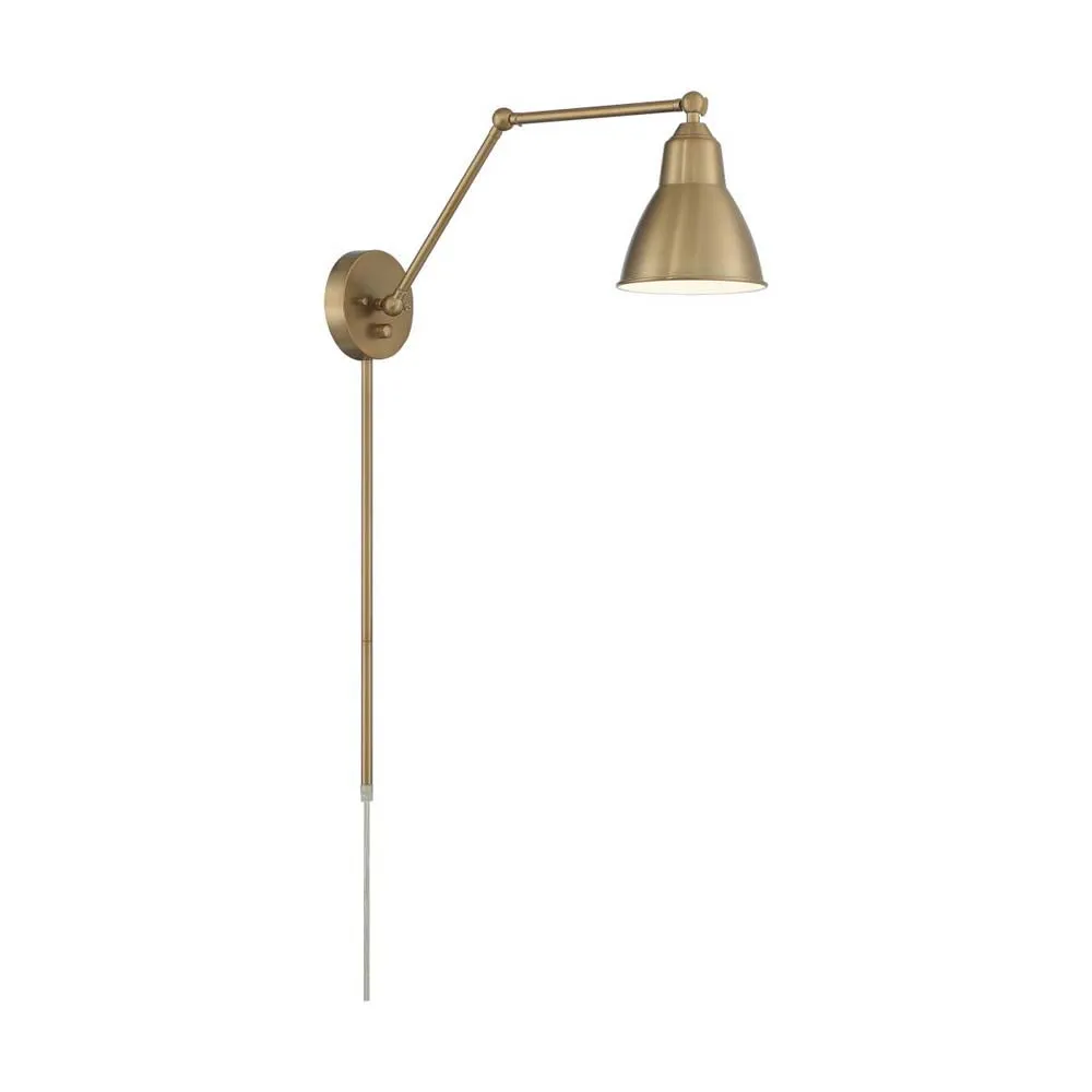 Fulton Swing Arm Lamp Burnished Brass w/ Switch 120v