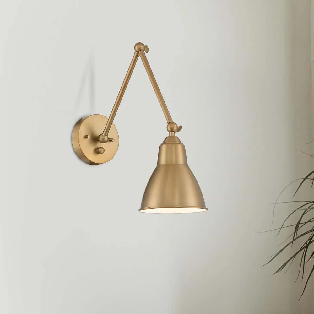 Fulton Swing Arm Lamp Burnished Brass w/ Switch 120v