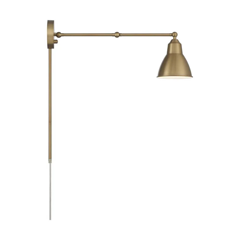 Fulton Swing Arm Lamp Burnished Brass w/ Switch 120v