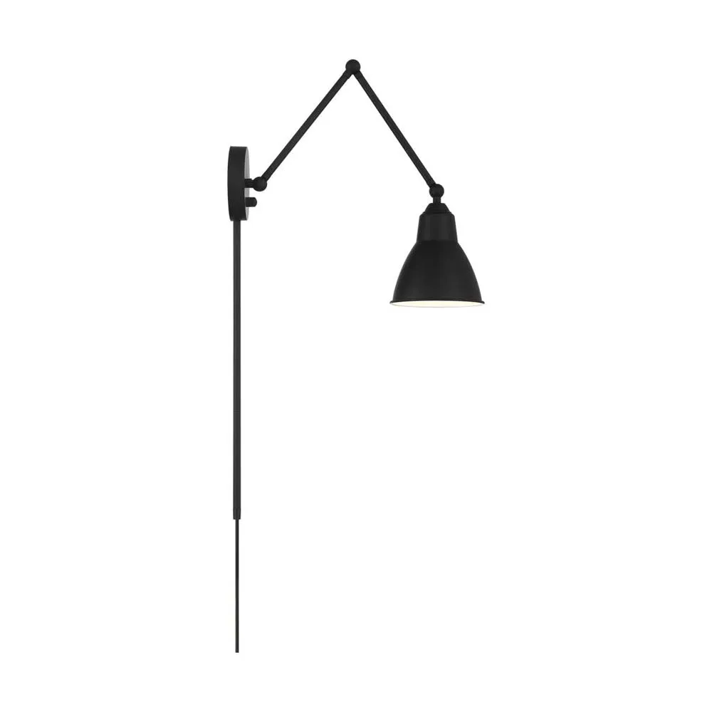 Fulton Swing Arm Lamp Matte Black w/ Switch 120v