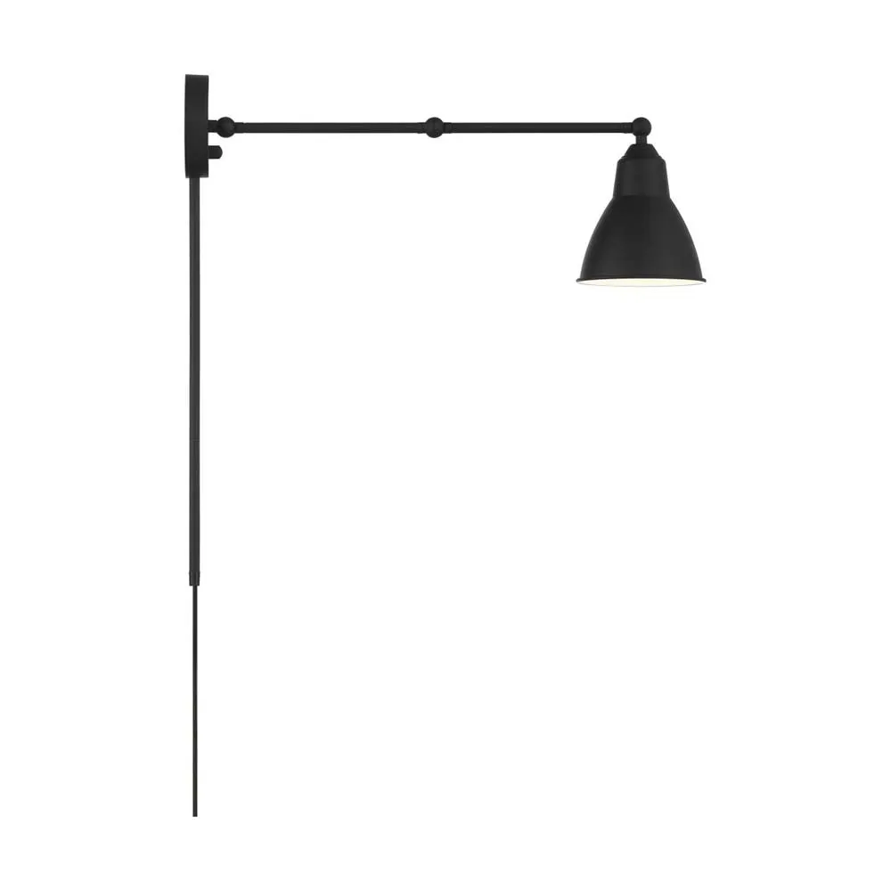 Fulton Swing Arm Lamp Matte Black w/ Switch 120v