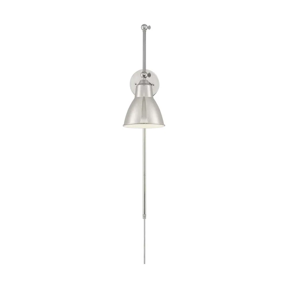 Fulton Swing Arm Lamp Polished Nickel w/ Switch 120v