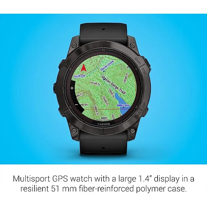 Garmin fenix 7X Pro Sapphire Solar Built-in Flashlight Solar Charging Capability Black Multisport GPS Smartwatch - 010-02778-10
