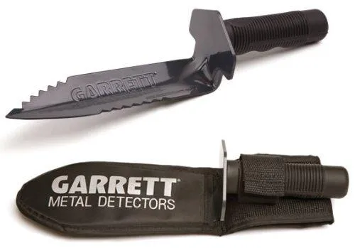 Garrett Edge Metal Detector Digger with Sheath and Camo Finds Pouch Combo