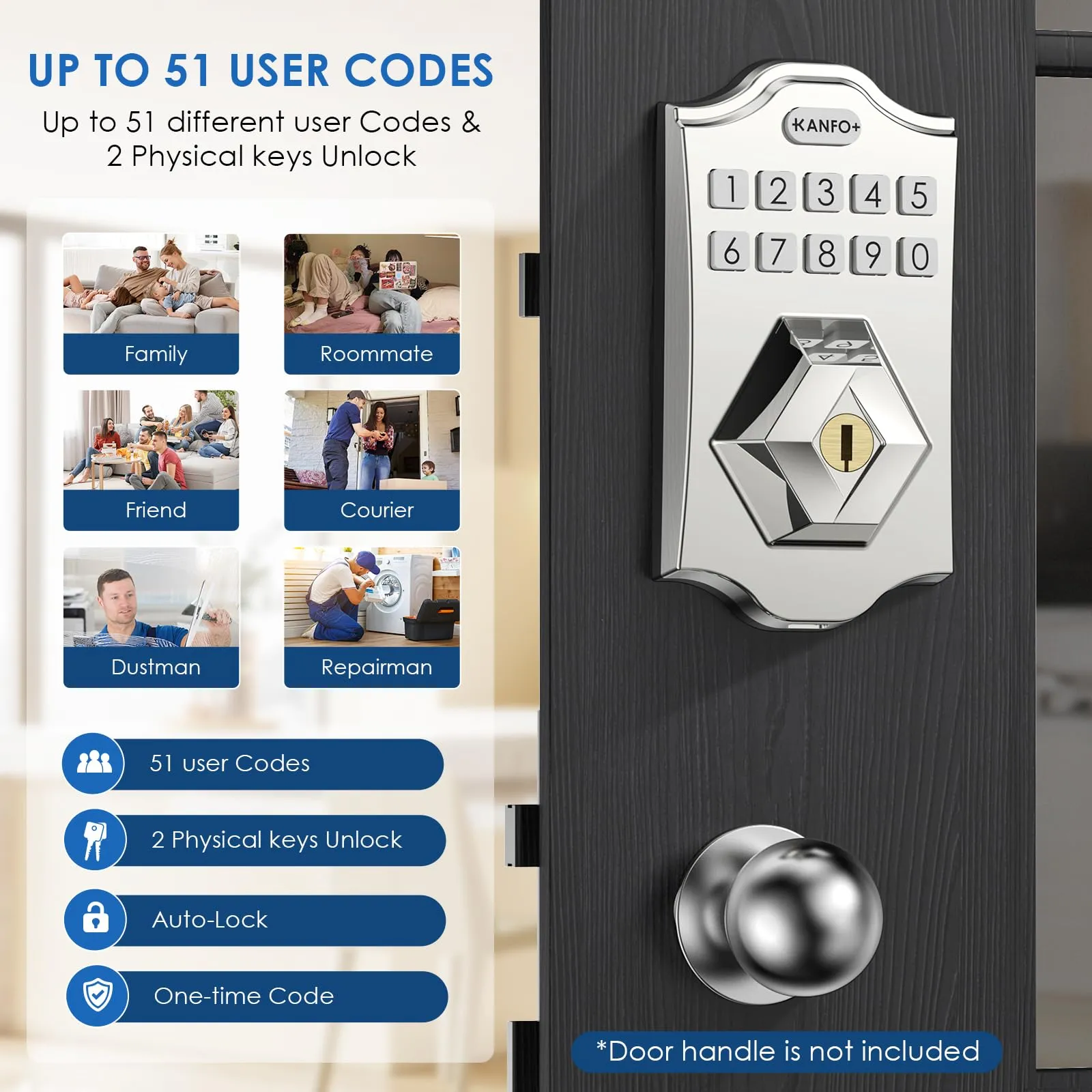KANFOX Keyless Entry Smart Door Lock Deadbolt